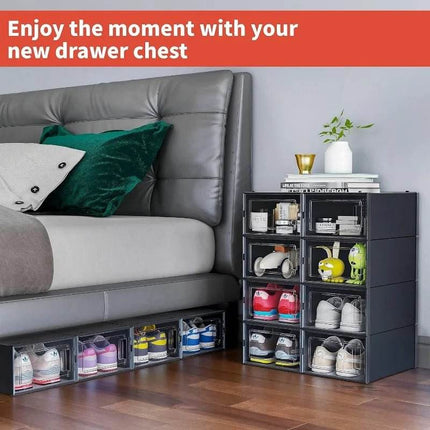 Shoe Organizer Black Stackable 12 pack Storage Solutions - Storage Solutions - LISM - Mad Fly Essentials