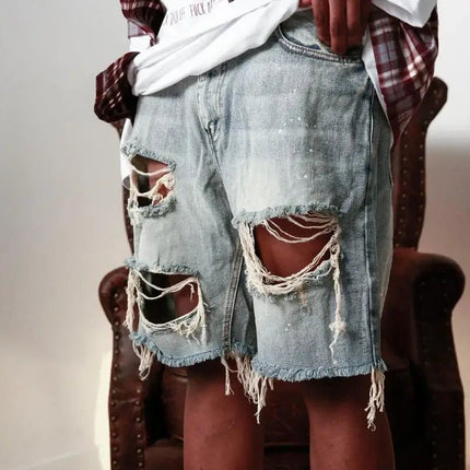 Shorts Men Ripped Design Straight Jeans Fashion - Shorts - Cavving - Mad Fly Essentials