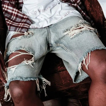 Shorts Men Ripped Design Straight Jeans Fashion - Shorts - Cavving - Mad Fly Essentials