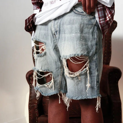 Shorts Men Straight Denim Ripped Summer Shorts - Shorts - Cavving - Mad Fly Essentials
