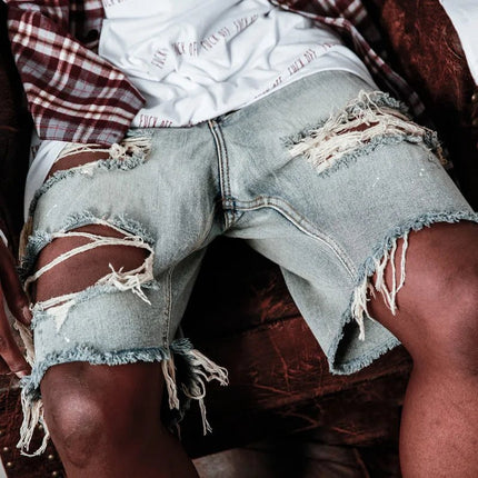 Shorts Men Straight Denim Ripped Summer Shorts - Shorts - Cavving - Mad Fly Essentials