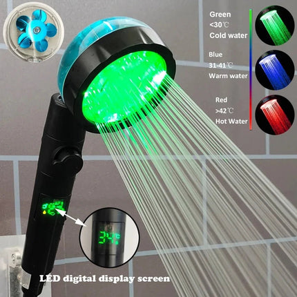 Shower Head 360 Rotation Led Digital Temperature Bathroom Decor - Shower Head - Aasamux - Mad Fly Essentials