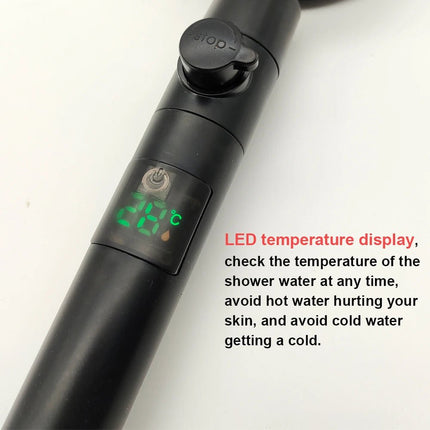 Shower Head LED Button Display Screen Handheld Temperature - Shower Head - Zloog - Mad Fly Essentials