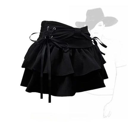 Skirt Women Black Gothic Denim A - Line Skirt - Skirt - Matakawa - Mad Fly Essentials