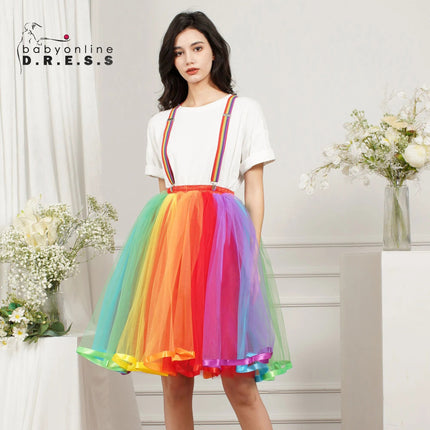 Skirt Women Layered Pleated Tulle Rainbow Skirt - Skirt - MACVARIL - Mad Fly Essentials