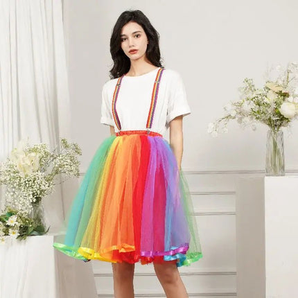 Skirt Women Layered Pleated Tulle Rainbow Skirt - Skirt - MACVARIL - Mad Fly Essentials
