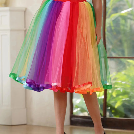 Skirt Women Layered Pleated Tulle Rainbow Skirt - Skirt - MACVARIL - Mad Fly Essentials