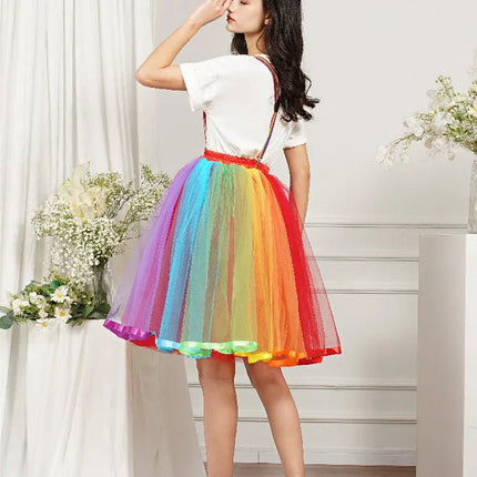 Skirt Women Layered Pleated Tulle Rainbow Skirt - Skirt - MACVARIL - Mad Fly Essentials