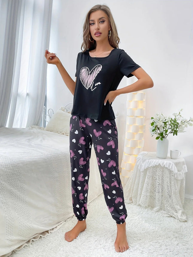 Sleepwear Set Women New Style Hearts Pajamas - Sleepwear Set - Gelvishi - Mad Fly Essentials