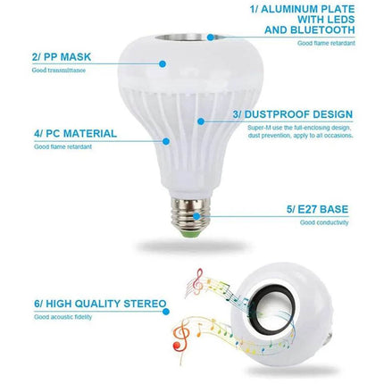 Smart 12W E27 Bluetooth Speaker Remote LED Bulb - LED Bulb - AVACOM - Mad Fly Essentials