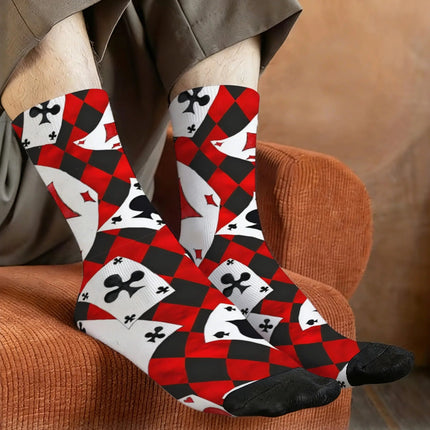 Socks Men 3D Playing Poker Card Crew Socks - Socks - TrendSetter - Mad Fly Essentials