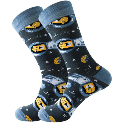Socks Men Starry Night Van Gogh Retro Mid-Tube Socks - Socks - Smile Socks - Mad Fly Essentials
