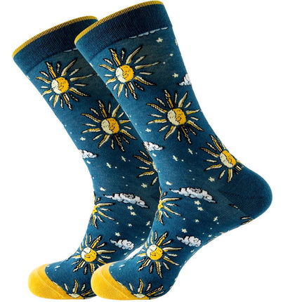 Socks Men Starry Night Van Gogh Retro Mid-Tube Socks - Socks - Smile Socks - Mad Fly Essentials