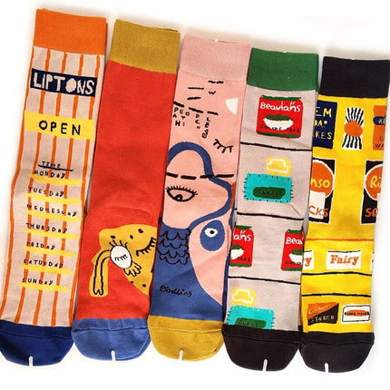 Socks Women Cute Cartoon 4pair Fashion Long Footwear - Socks - Vogul - Mad Fly Essentials