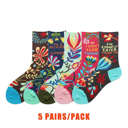 Socks Women Cute Cartoon 4pair Fashion Long Footwear - Socks - Vogul - Mad Fly Essentials