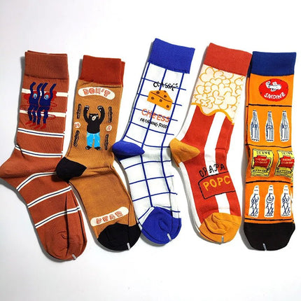 Socks Women Cute Cartoon 4pair Fashion Long Footwear - Socks - Vogul - Mad Fly Essentials