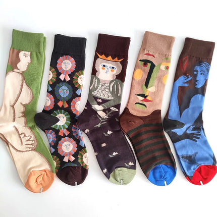 Socks Women Cute Cartoon 4pair Fashion Long Footwear - Socks - Vogul - Mad Fly Essentials