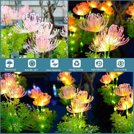 Solar 2pc 3Heads Luminous Flower LED Garden Light - LED Garden Light - Spazel - Mad Fly Essentials