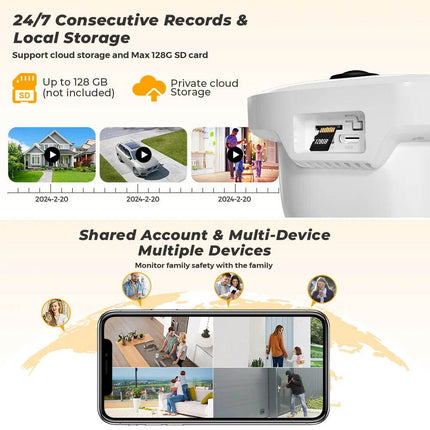 Solar 7800mAh Surveillance AI Detection Camera Home Essentials - Home Essentials - ANBIUX - Mad Fly Essentials