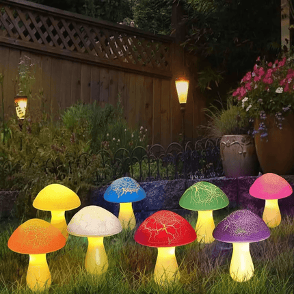 Solar Cracked LED Mushroom Lawn Lamps Garden Decor - Garden Decor - Warm like home - Mad Fly Essentials