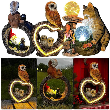 Solar OWL Animal Decor Resin Light Garden Decor - Garden Decor - Mavesan - Mad Fly Essentials
