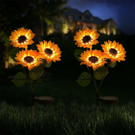 Solar-Powered Sunflower LED Garden Light.