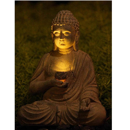 Solar Resin Buddha Sculpture Garden Decor - Garden Decor - Alloet - Mad Fly Essentials