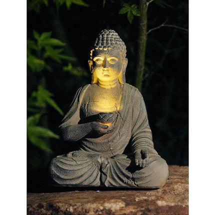 Solar Resin Buddha Sculpture Garden Decor - Garden Decor - Alloet - Mad Fly Essentials