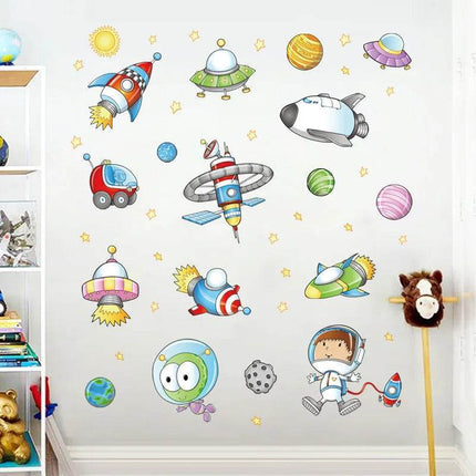 Space Astronaut Cartoon 3D Wall Sticker - 3D Wall Sticker - JD Home Decor - Mad Fly Essentials