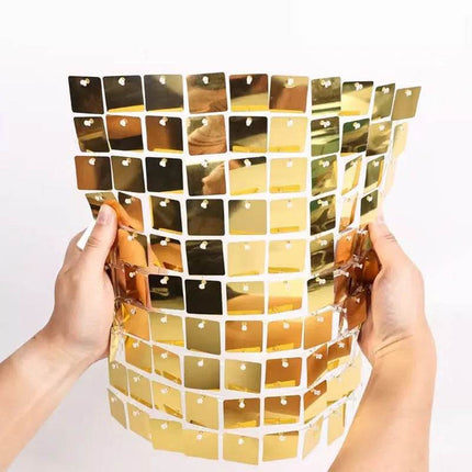 Square Gold Wall Mirror Panel Party Sequin Wedding Decor - Wedding Decor - Party Essentials - Mad Fly Essentials