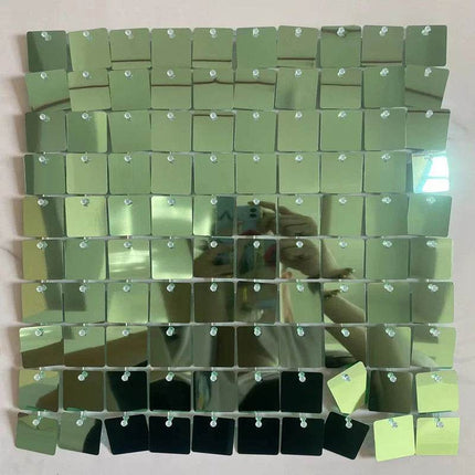 Square Gold Wall Mirror Panel Party Wedding Sequin - Mad Fly Essentials