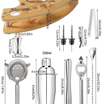 Stainless Cocktail Shaker Bar Tools Set - Mad Fly Essentials