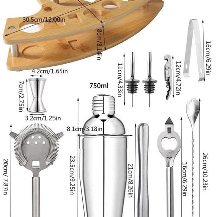 Stainless Cocktail Shaker Bar Tools Set - Mad Fly Essentials