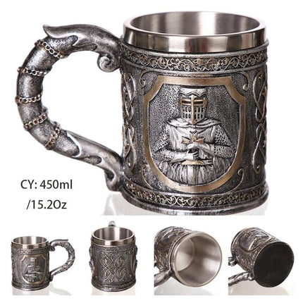 Stainless Medieval Dragon Zombie Coffee Beer Mug - Beer Mug - Freeson - Mad Fly Essentials