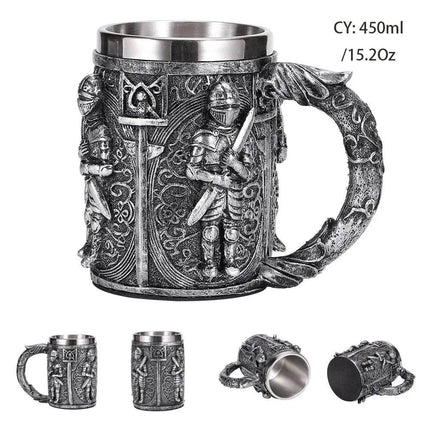 Stainless Medieval Dragon Zombie Coffee Beer Mug - Beer Mug - Freeson - Mad Fly Essentials