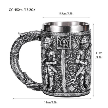 Stainless Medieval Dragon Zombie Coffee Beer Mug - Beer Mug - Freeson - Mad Fly Essentials