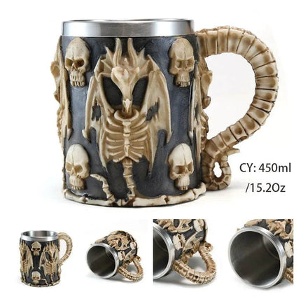 Stainless Medieval Dragon Zombie Coffee Beer Mug - Beer Mug - Freeson - Mad Fly Essentials