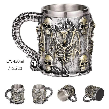 Stainless Medieval Dragon Zombie Coffee Beer Mug - Beer Mug - Freeson - Mad Fly Essentials