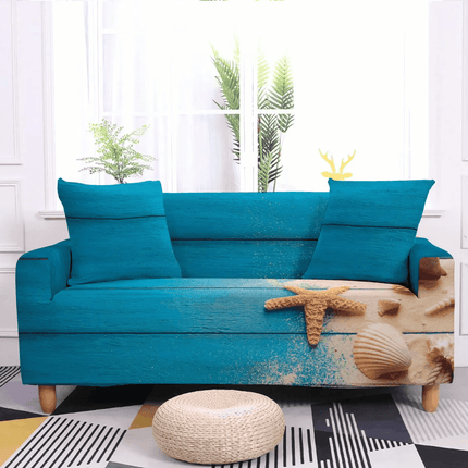 Starfish Shell Blue Ocean Sofa Slipcover - Slipcover - S - EMIGA - Mad Fly Essentials