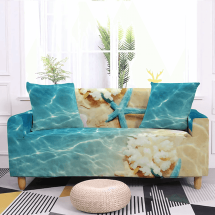 Starfish Shell Blue Ocean Sofa Slipcover - Slipcover - S - EMIGA - Mad Fly Essentials