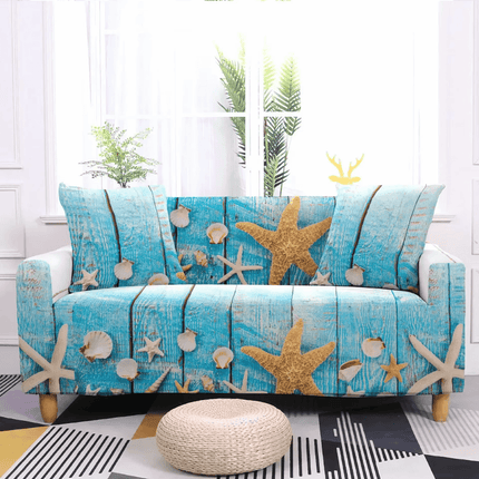Starfish Shell Blue Ocean Sofa Slipcover - Slipcover - S - EMIGA - Mad Fly Essentials