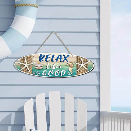 Summer Beach House Relax Life's Good Sign Decor - Sign Decor - Denim Meow - Mad Fly Essentials