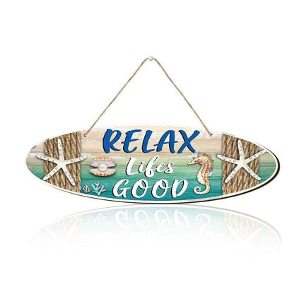 Summer Beach House Relax Life's Good Sign Decor - Sign Decor - Denim Meow - Mad Fly Essentials