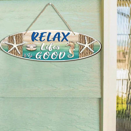 Summer Beach House Relax Life's Good Sign Decor - Sign Decor - Denim Meow - Mad Fly Essentials