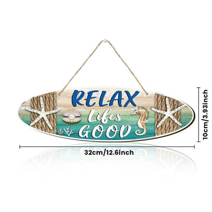 Summer Beach House Relax Life's Good Sign Decor - Sign Decor - Denim Meow - Mad Fly Essentials