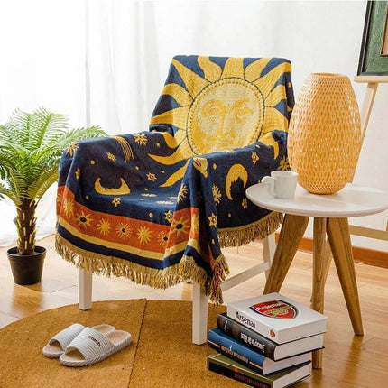 Sun god Woven Bohemian Sofa Blanket Home Decor - Home Decor - Wandering Tribe - Mad Fly Essentials