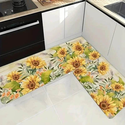Sunflower Washable Kitchen Floor Decor - Floor Decor - Retro Rugs - Mad Fly Essentials
