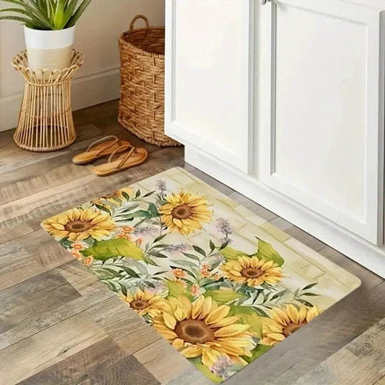 Sunflower Washable Kitchen Floor Decor - Floor Decor - Retro Rugs - Mad Fly Essentials
