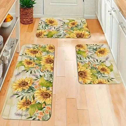 Sunflower Washable Kitchen Floor Decor - Floor Decor - Retro Rugs - Mad Fly Essentials