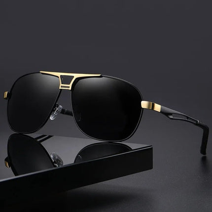 Sunglasses Men Black Silver Gold Square Driving Eyewear - Men Sunglasses - COOLPANDAS - Mad Fly Essentials